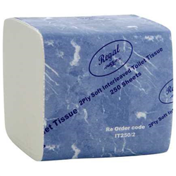 Regal 2 Ply 250 Sheet Interleaved Toilet Tissue