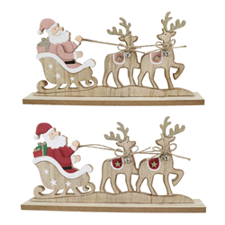 Xmas 30cm Santa Sleigh Table Decoration Assorted