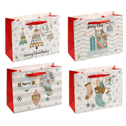 Xmas 140x110x65mm Small Foil Horizontal Gift Bag Assorted