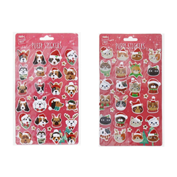 Xmas 14x21cm Assorted Puffy Pet Stickers