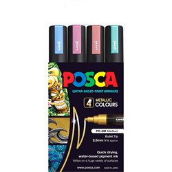 Posca PWE-5M Assorted Metallic 2.5mm Medium Bullet Chalk Marker