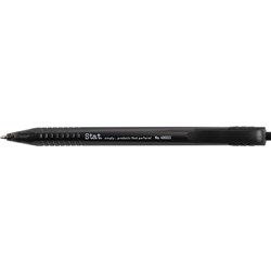 Stat. Black Medium Point Retractable Ballpoint Pen