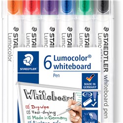 Staedtler 301 Lumocolour Whiteboard Pens 1.0mm Bullet 6 Assorted Colours