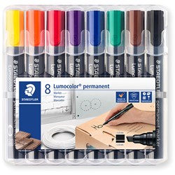 Staedtler Lumocolor 350 8 Assorted Colour Chisel Permanent Marker