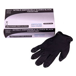 Stylus Black Small/Medium Powder Free Nitrile Disposable Gloves