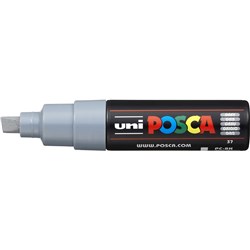 Uni Posca Paint Marker PC-8K  Broad 8mm Chisel Tip  Grey