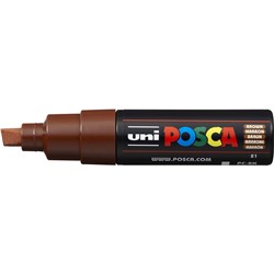 Uni Posca Paint Marker PC-8K  Broad 8mm Chisel Tip  Brown