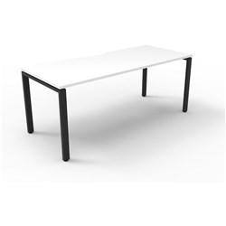 Deluxe Profile Desk No Screen 1500Wx750D White Top Black Frame