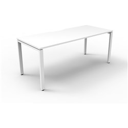 Deluxe Profile Desk No Screen 1500Wx750D White Top White Frame