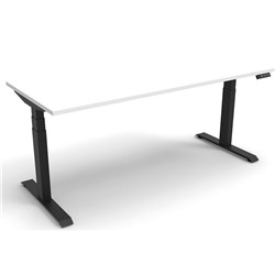 Boost Electric Height Adjustable Desk 1800Wx750D White Top Black Frame