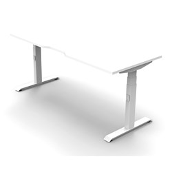 Boost Electric Height Adjustable Desk 1800Wx750D White Top White Frame