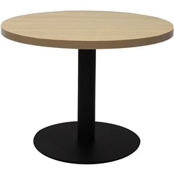 Rapidline Round Coffee Table 600mm Diam Top Natural Oak with Black