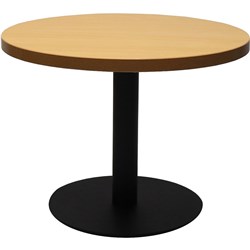 Rapidline Round Coffee Table 600mm Diam Top Beech with Black Base