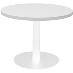 Rapidline Round Coffee Table 600mm Diam Top Natural White with White Satin