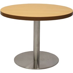 Rapidline Round Coffee Table 600mm Diam Top Beech Stainless Steel