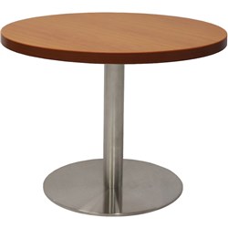 Rapidline Round Coffee Table 600mm Diam Top Cherry Stainless Steel