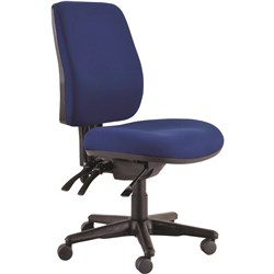 Buro Roma High Back Task Chair 3 Lever No Arms Navy Fabric Seat and Back