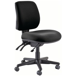 Buro Roma Mid Back Task Chair 3 Lever No Arms Black Fabric Seat and Back