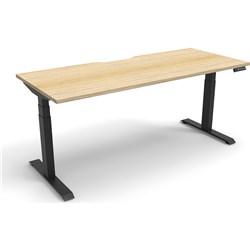 Boost Electric Height Adjustable Desk 1800Wx750D Oak Top Black Frame