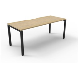 Deluxe Profile Desk No Screen 1500Wx750D Oak Top Black Frame