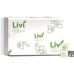 Livi Basics Hand Towel Multifold 1 Ply 200 Sheets Box of 20