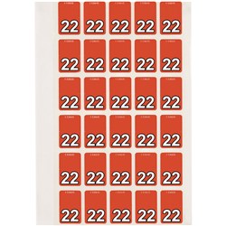 Avery Top Tab 22 Year Code Label 20x30mm Dark Orange Pack of 150