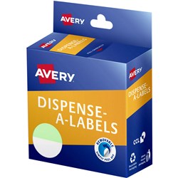 Avery Dispenser Label 24mm 1/2 Green Dot