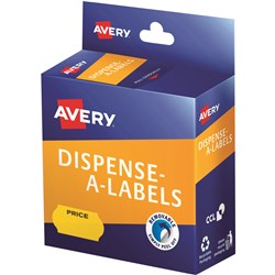 Avery Dispenser Label 26x16mm Price Yellow