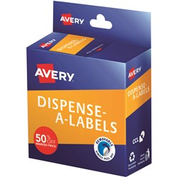 Avery Dispenser Label 24mm 50% Off Marked Red