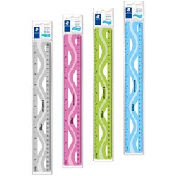 Staedtler Plastic Ruler Flexible 30cm Assorted