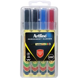 Artline 70 Assorted Permanent Bullet Marker Hard Case Pack Of 4