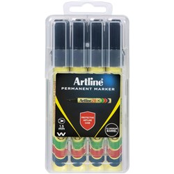 Artline 70 Black Permanent Bullet Marker Hard Case Pack Of 4