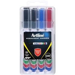 Artline 90 Assorted Permanent Chisel Marker Hard Case Pack Of 4