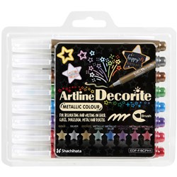 Artline Decorite Brush Markers Metallic Assorted Pack Of 8