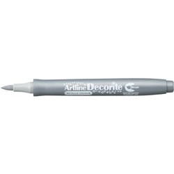 Artline Decorite Brush Markers Metallic Silver Box Of 12