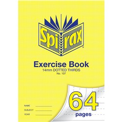 Spirax 107 A4 64 Page 14mm Dotted Thirds Exercise Book