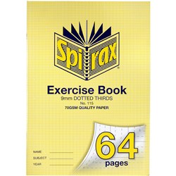 Spirax 115 A4 64 Page 9mm Dotted Thirds Exercise Book