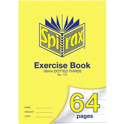 Spirax 116 A4 64 Page 18mm Dotted Thirds Exercise Book