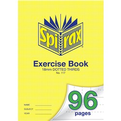 Spirax 117 A4 96 Page 18mm Dotted Thirds Exercise Book