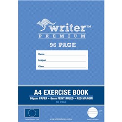 A4 96 Page 8mm Ruled Premium Exercise Book