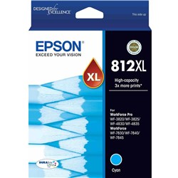 Epson 812XL Cyan Durabrite Ultra High Capacity Ink Cartridge