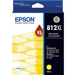 Epson 812XL Yellow Durabrite Ultra High Capacity Ink Cartridge