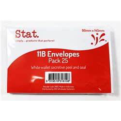 Stat. Peel And Seal Envelope 11B Secretive White Pack of 25