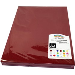 Rainbow A3 Dark Red 220gsm Spectrum Board