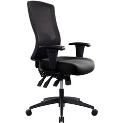 Buro Tidal Office Chair High Mesh Back With Arms Seat Slide Black Fabric Seat and Back