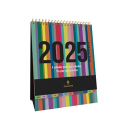 Collins 2025 Edge 175x220mm Month To View Rainbow Desk Calendar