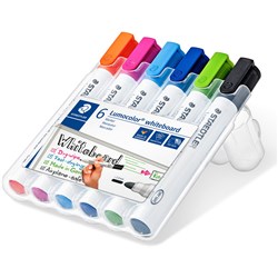 Staedtler Lumocolor 351 6 Brights Assorted Bullet Whiteboard Markers