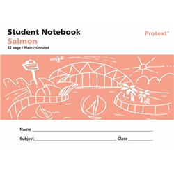 Protext 250x175mm 32 Page Blank Salmon Student Notebook
