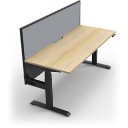 Rapidline Boost+ Single Sided Workstation + Screen 1200W x  750D x 1330mmH Oak / Black