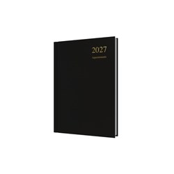 Collins 2027 Essential A5 Day To Page Black Appointment Diary